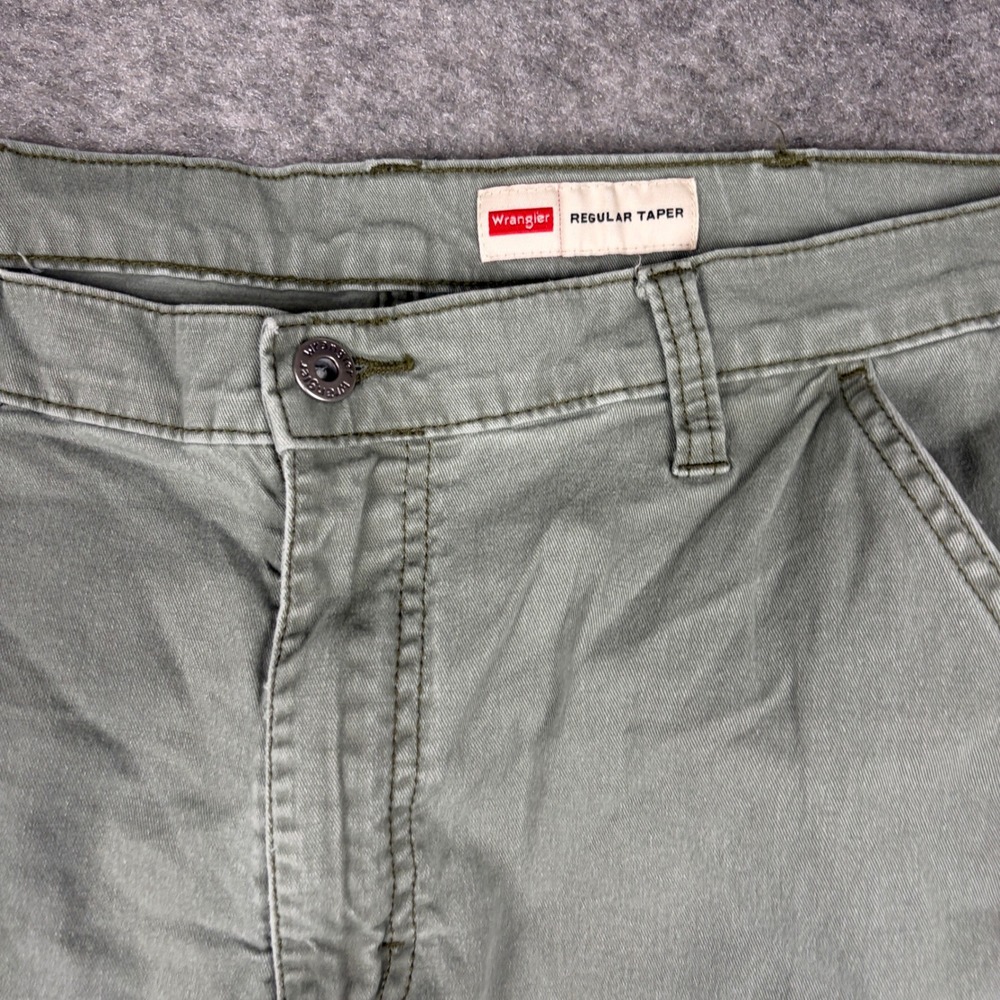 Wrangler Cargo Pants Mens 36x30 Regular Taper Olive Green 70SYWDO - Picture 6 of 14
